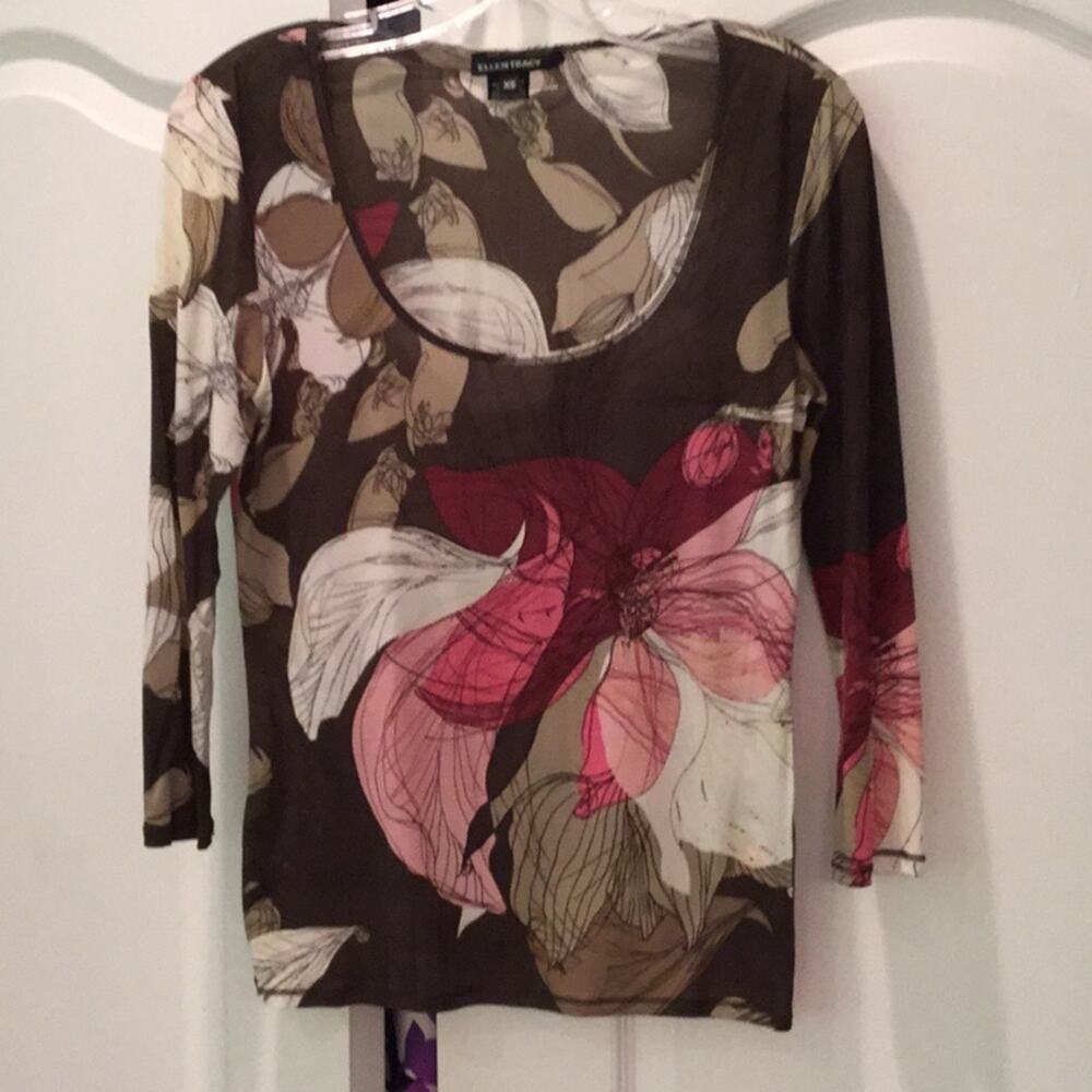 Ellen Tracy Olive scoop neck 3/4 sleeve worn 1x